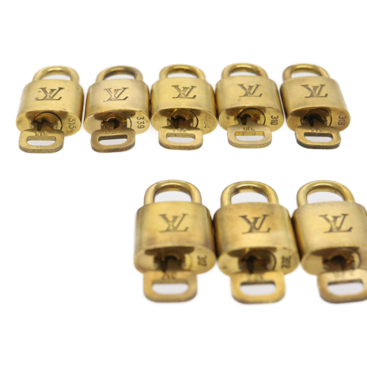 LOUIS VUITTON Padlock 10set Gold Tone LV ki1958