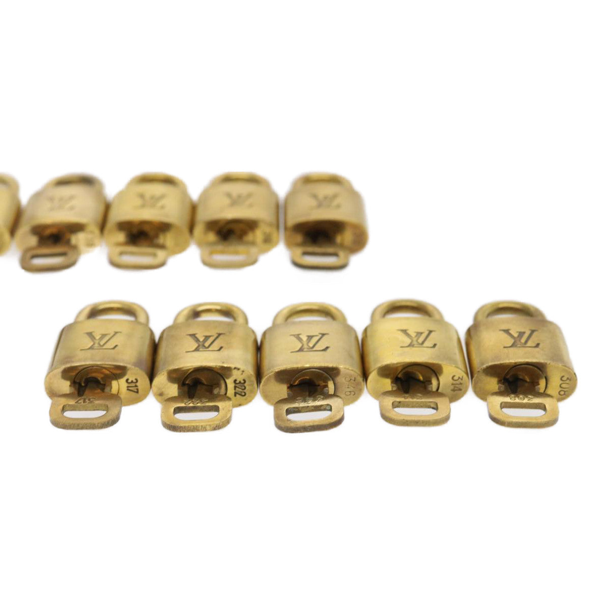 LOUIS VUITTON Padlock 10set Gold Tone LV ki1958