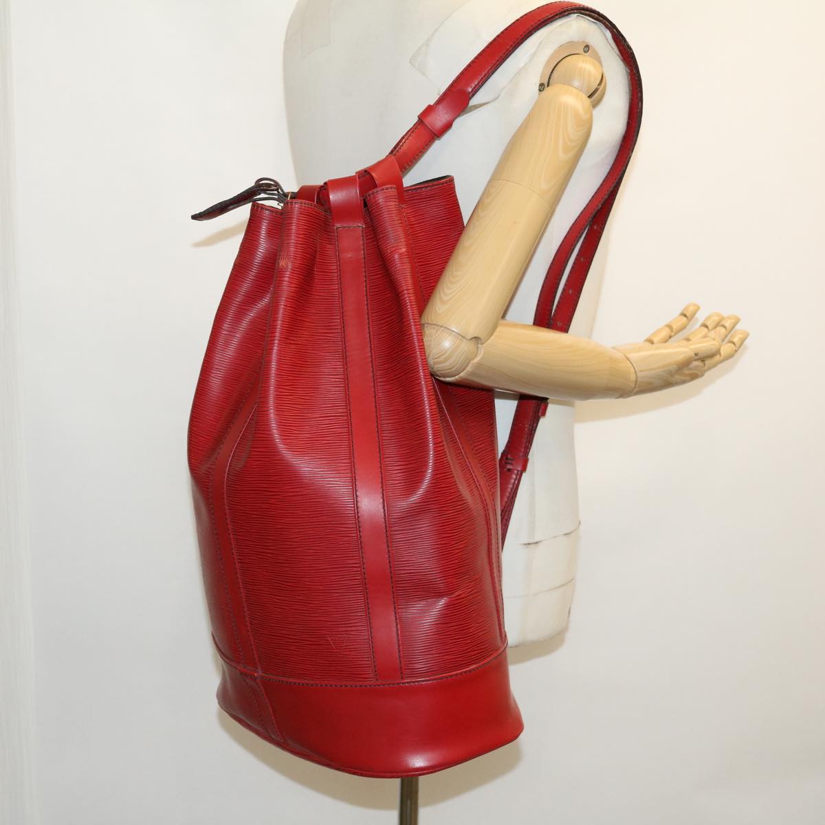 LOUIS VUITTON Epi Randonnee GM Shoulder Bag Red M43087 LV ki2056