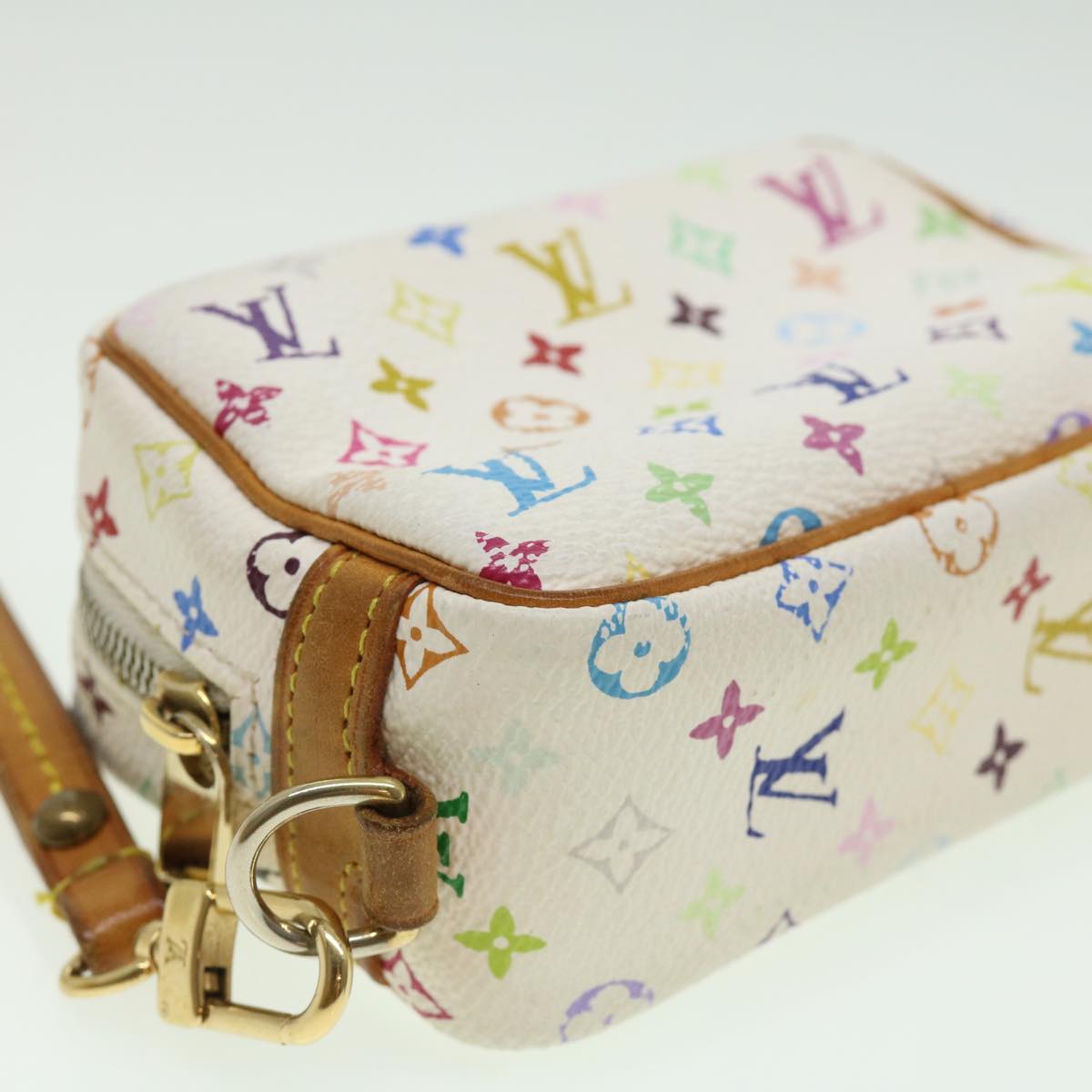 LOUIS VUITTON Monogram Multicolor Trousse Wapity Pouch White M58033 ki2302