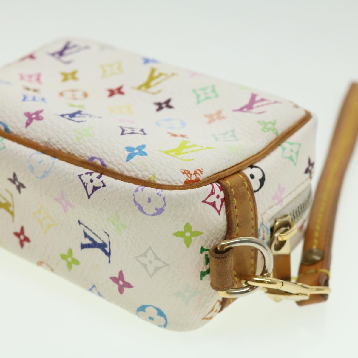 LOUIS VUITTON Monogram Multicolor Trousse Wapity Pouch White M58033 ki2302