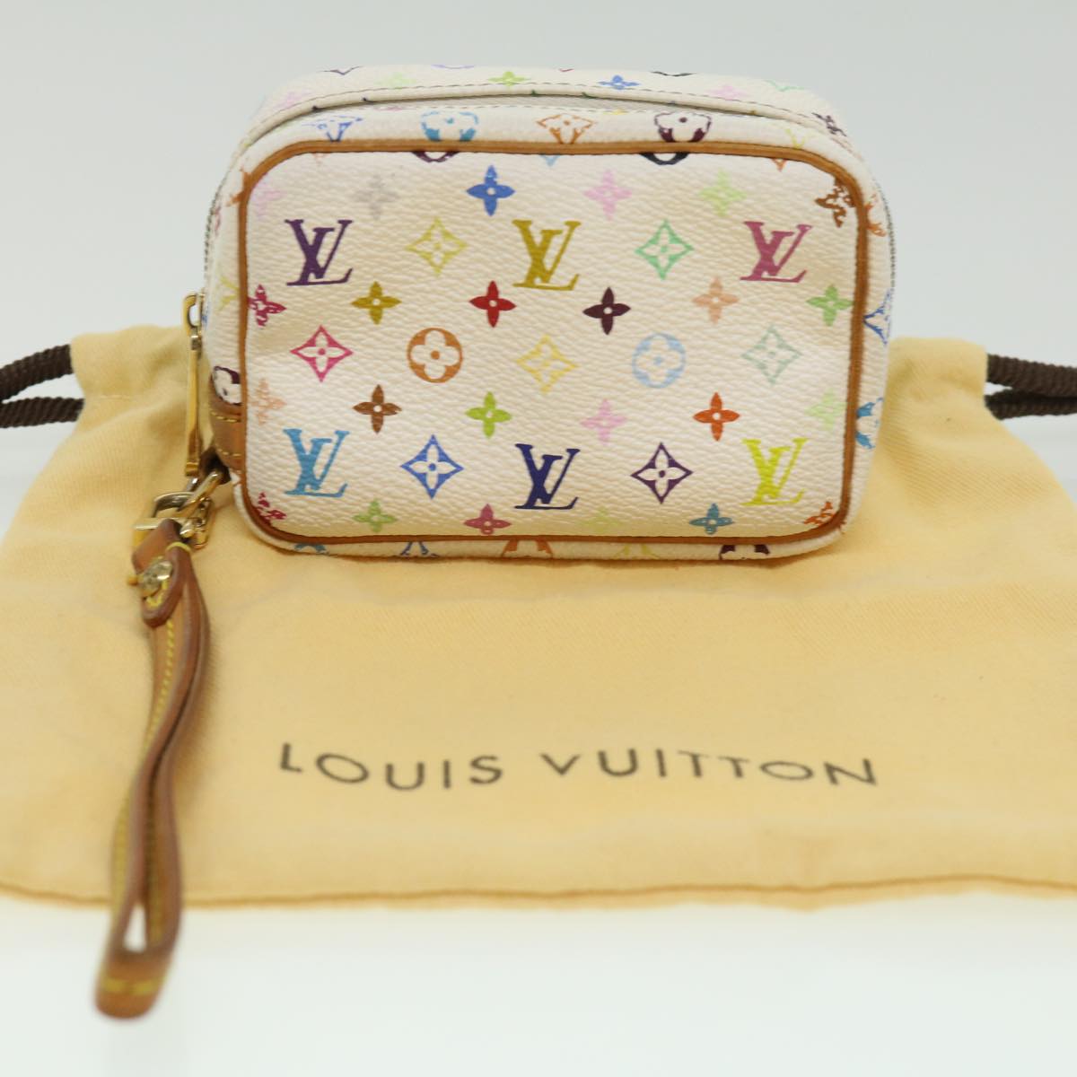 LOUIS VUITTON Monogram Multicolor Trousse Wapity Pouch White M58033 ki2302