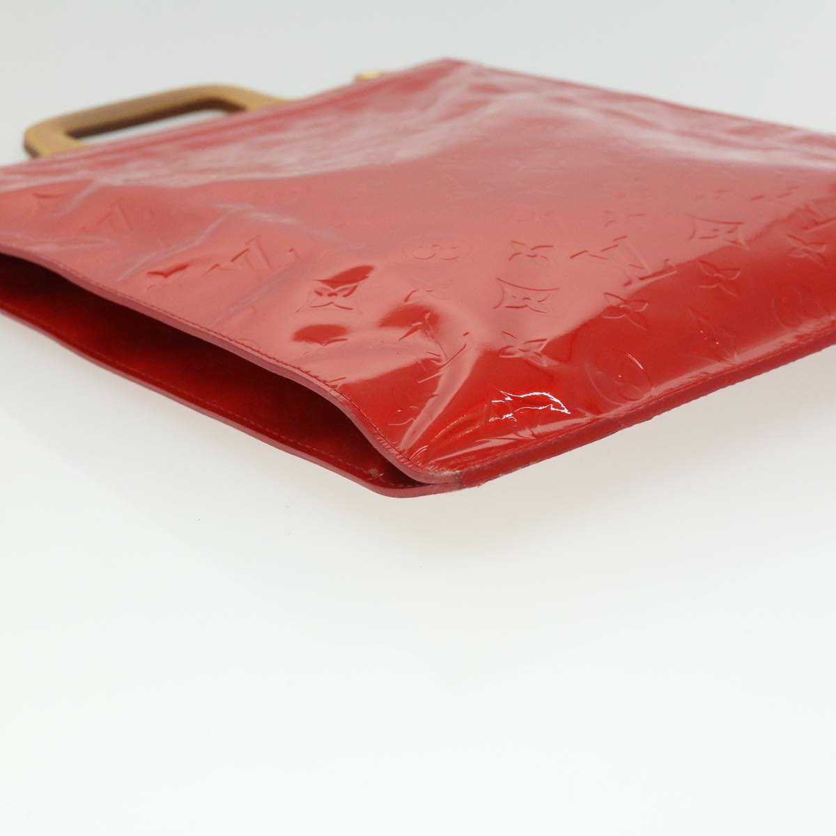 LOUIS VUITTON Vernis Stanton Tote Bag Red M91078 LV ki2309