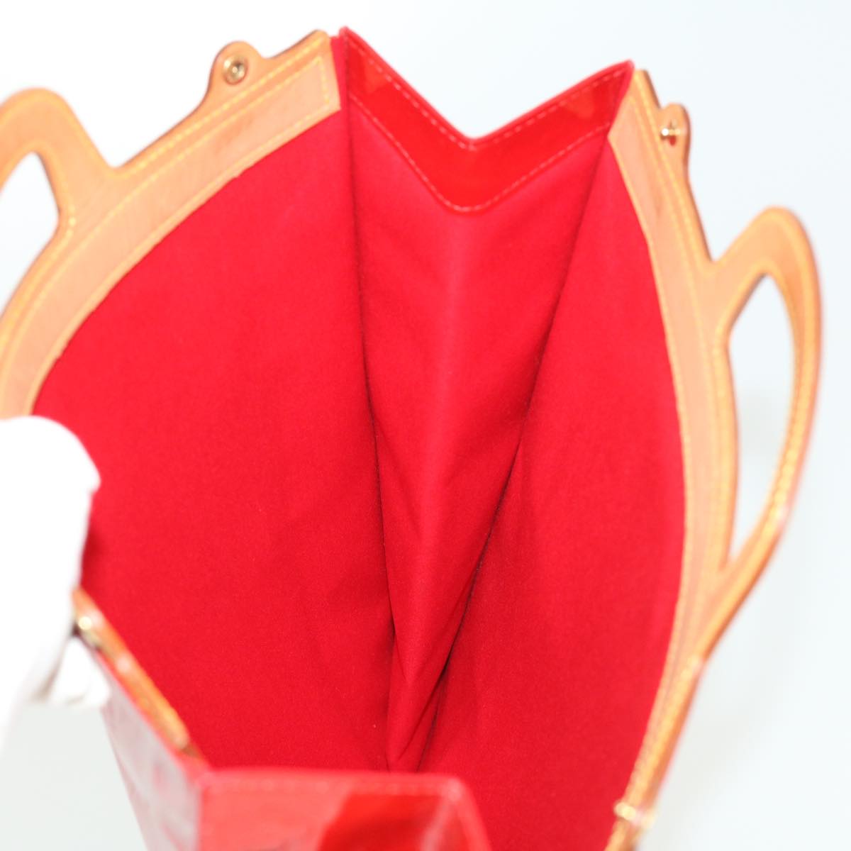 LOUIS VUITTON Vernis Stanton Tote Bag Red M91078 LV ki2309