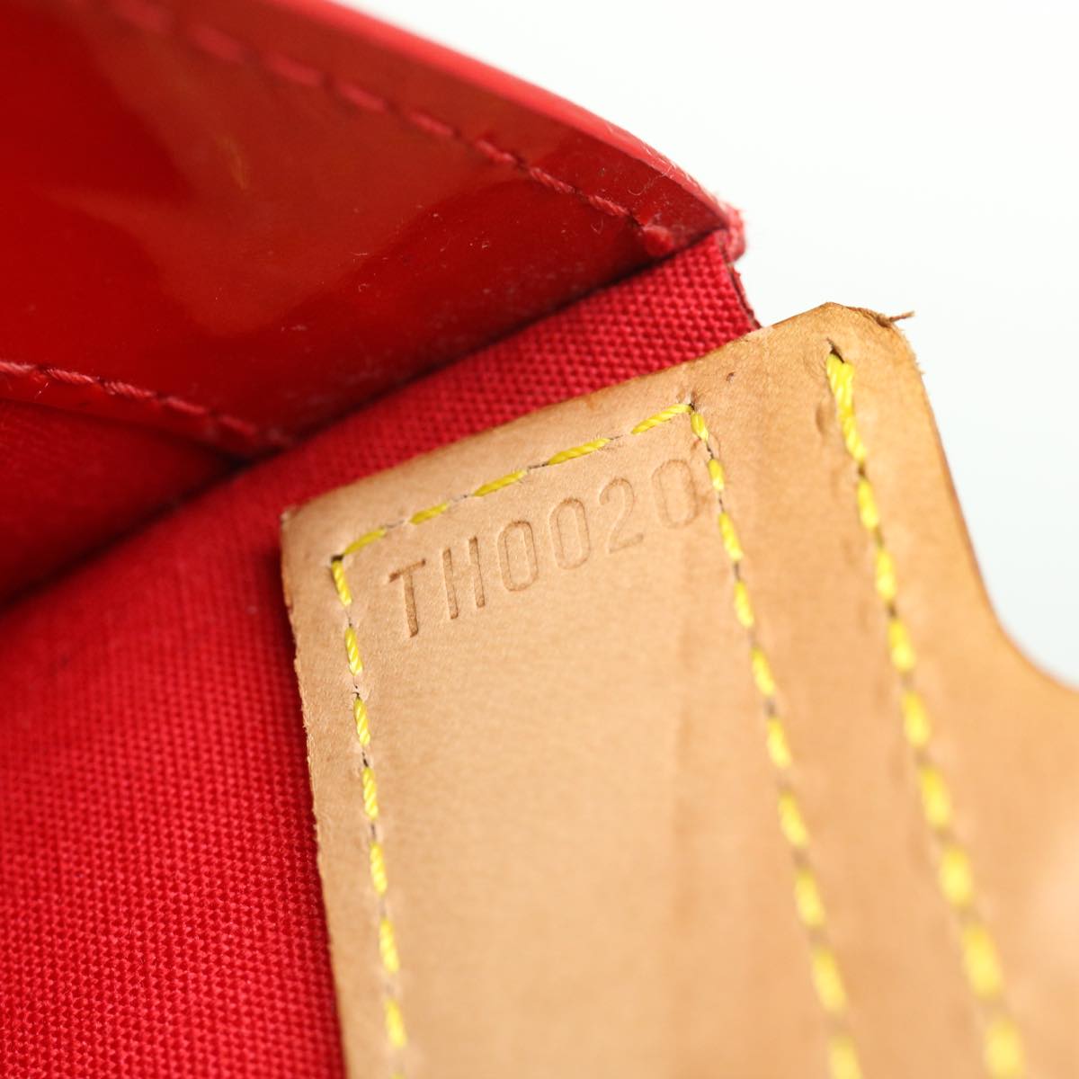 LOUIS VUITTON Vernis Stanton Tote Bag Red M91078 LV ki2309