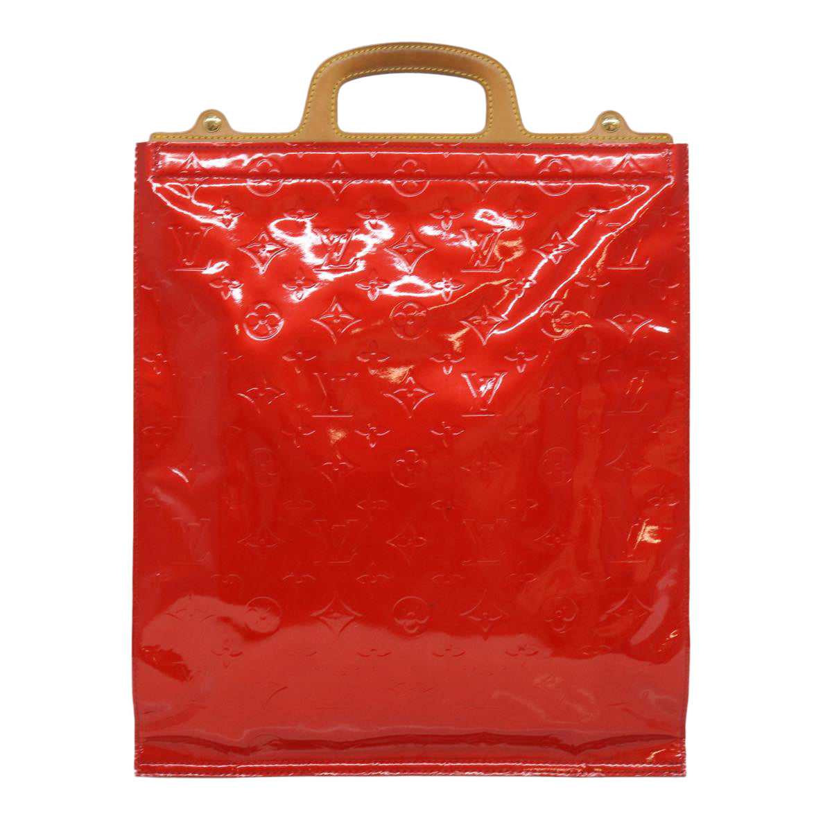 LOUIS VUITTON Vernis Stanton Tote Bag Red M91078 LV ki2309