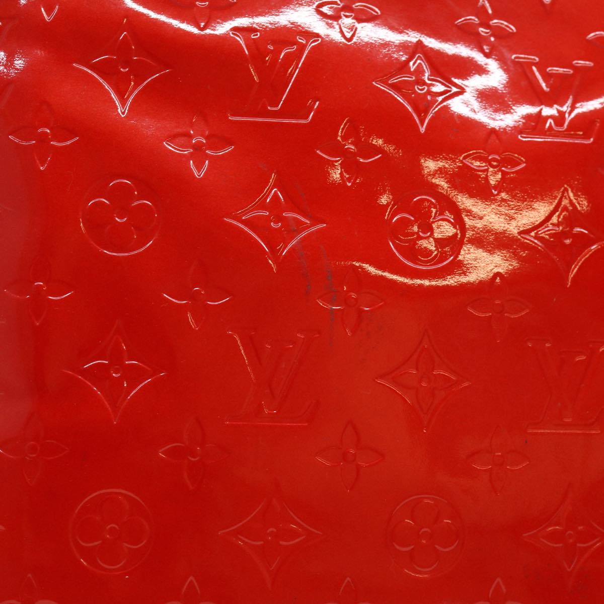 LOUIS VUITTON Vernis Stanton Tote Bag Red M91078 LV ki2309