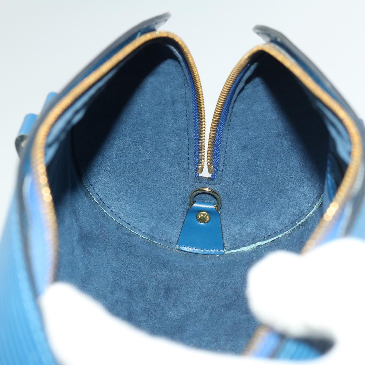 LOUIS VUITTON Epi Soufflot Hand Bag Blue M52225 LV ki2434