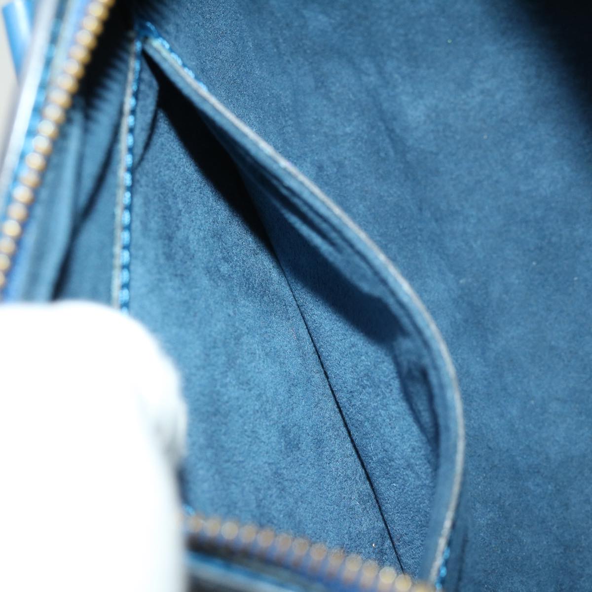 LOUIS VUITTON Epi Soufflot Hand Bag Blue M52225 LV ki2434