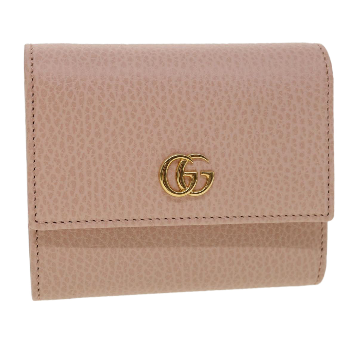 Luxury Gucci GG Marmont Wallet Leather Pink 546584 Auth ki2633