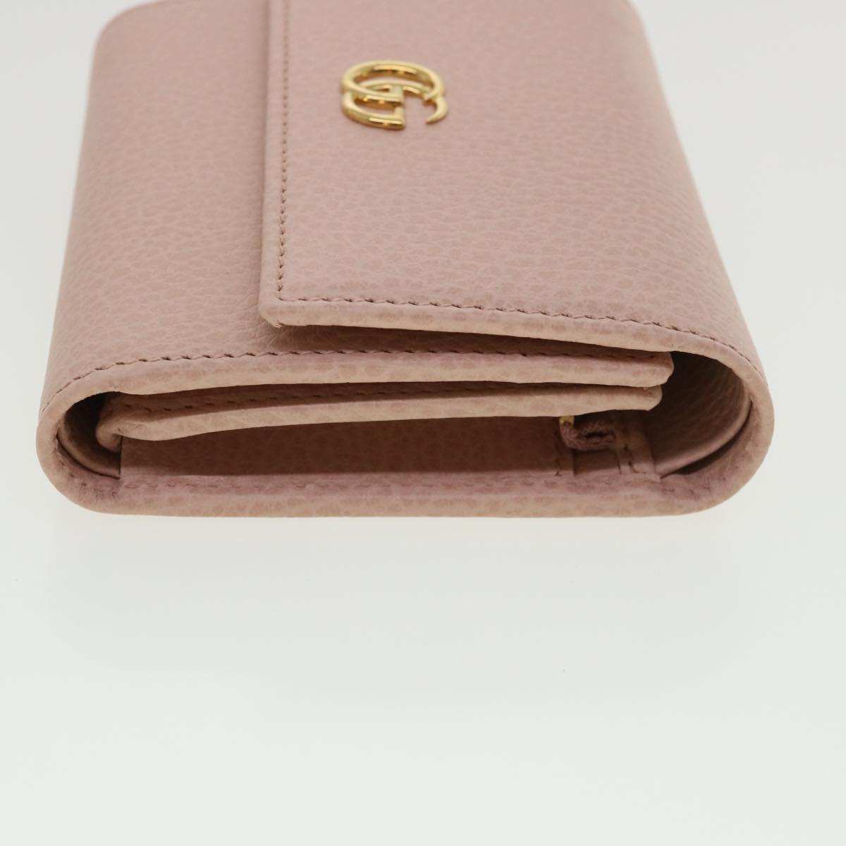 Luxury Gucci GG Marmont Wallet Leather Pink 546584 Auth ki2633