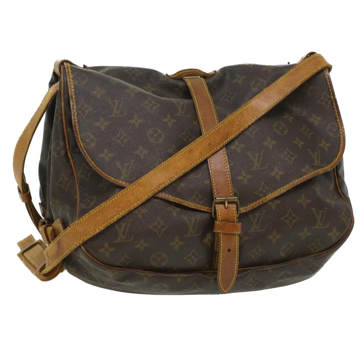 LOUIS VUITTON Monogram Saumur 35 Shoulder Bag M42254 LV ki2657
