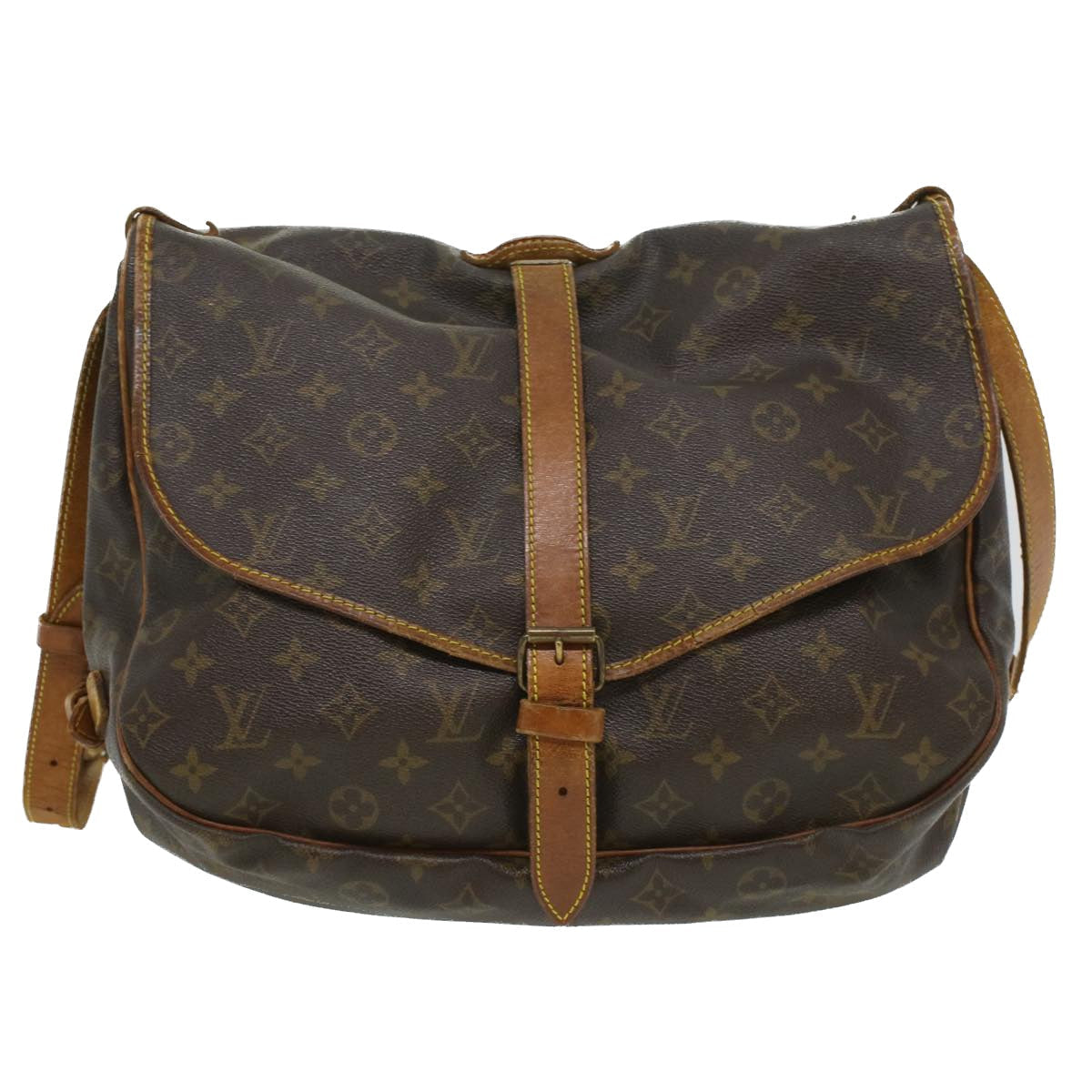 LOUIS VUITTON Monogram Saumur 35 Shoulder Bag M42254 LV ki2657