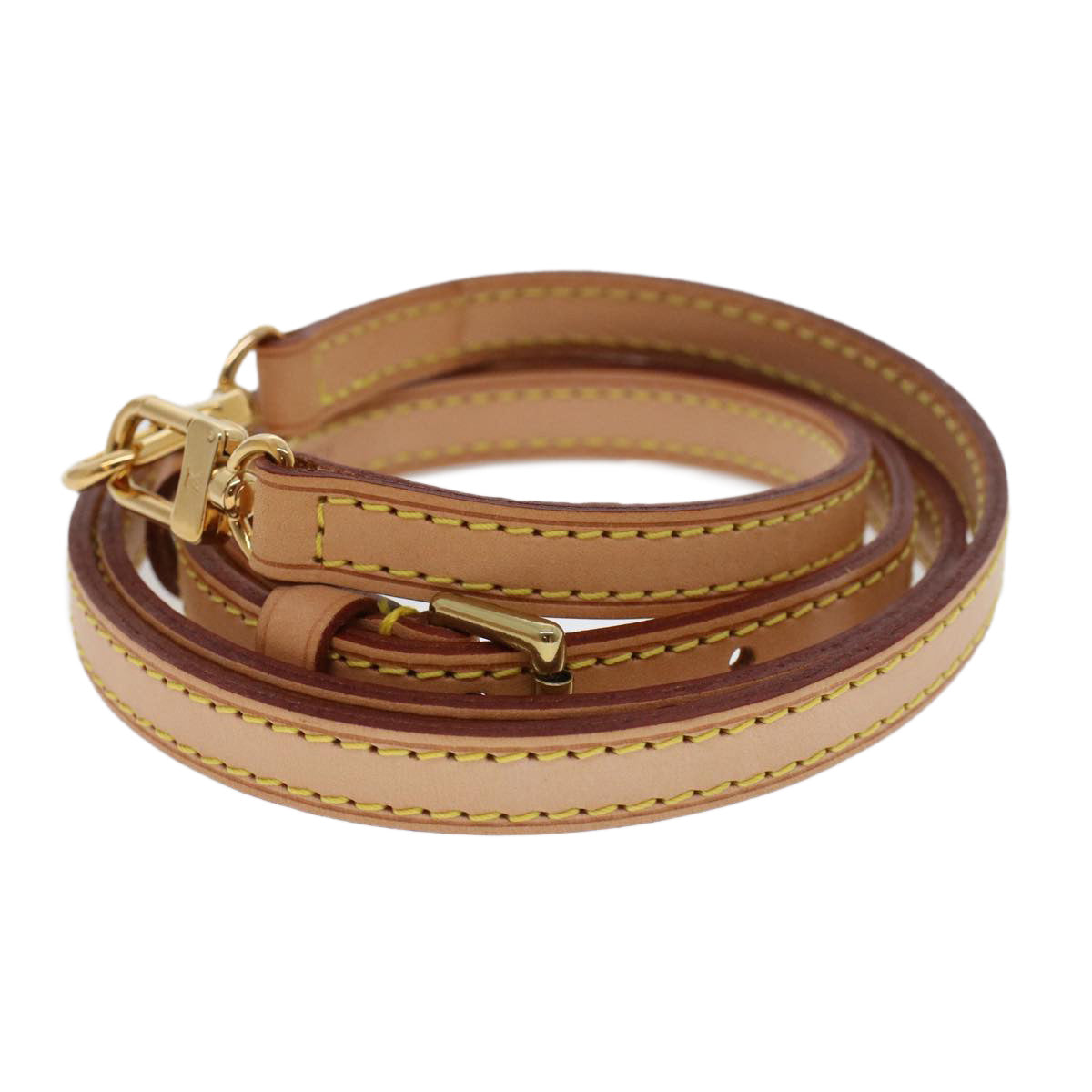 LOUIS VUITTON Shoulder Strap Leather 39.4""-46.5"" Beige LV ki3027