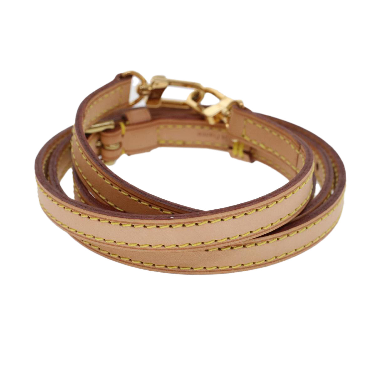 LOUIS VUITTON Shoulder Strap Leather 39.4""-46.5"" Beige LV ki3027