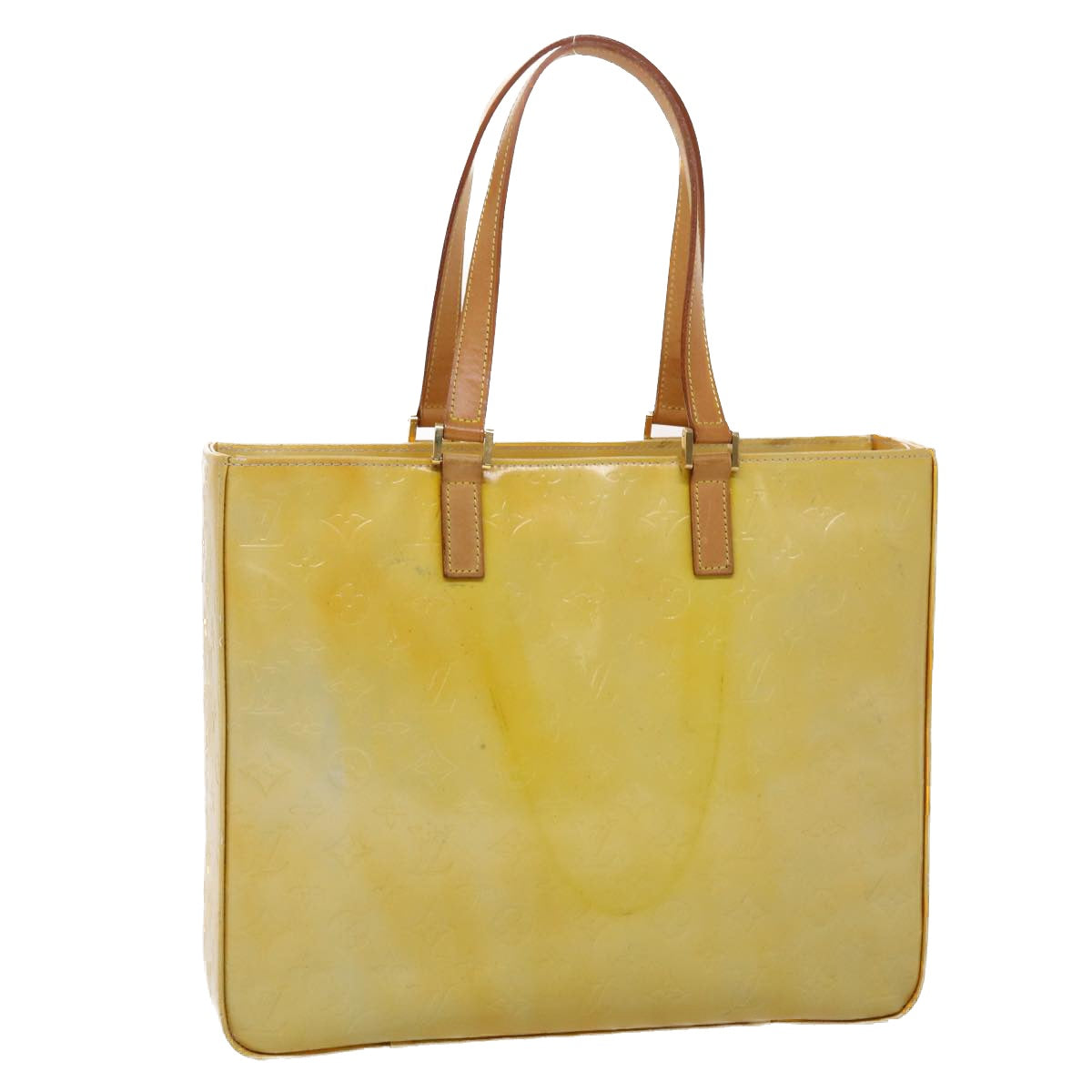 LOUIS VUITTON Monogram Vernis Columbus Tote Bag Gris M91028 LV ki3067