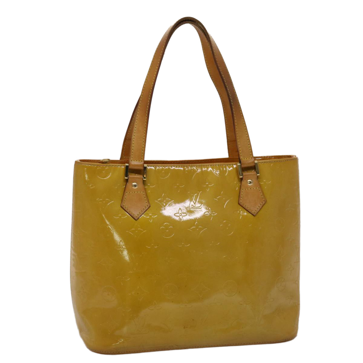 LOUIS VUITTON Monogram Vernis Houston Hand Bag Beige M91004 LV ki3080