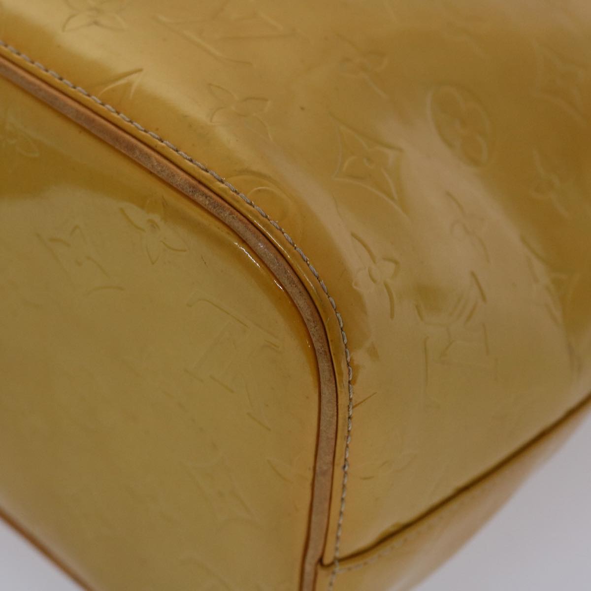 LOUIS VUITTON Monogram Vernis Houston Hand Bag Beige M91004 LV ki3080
