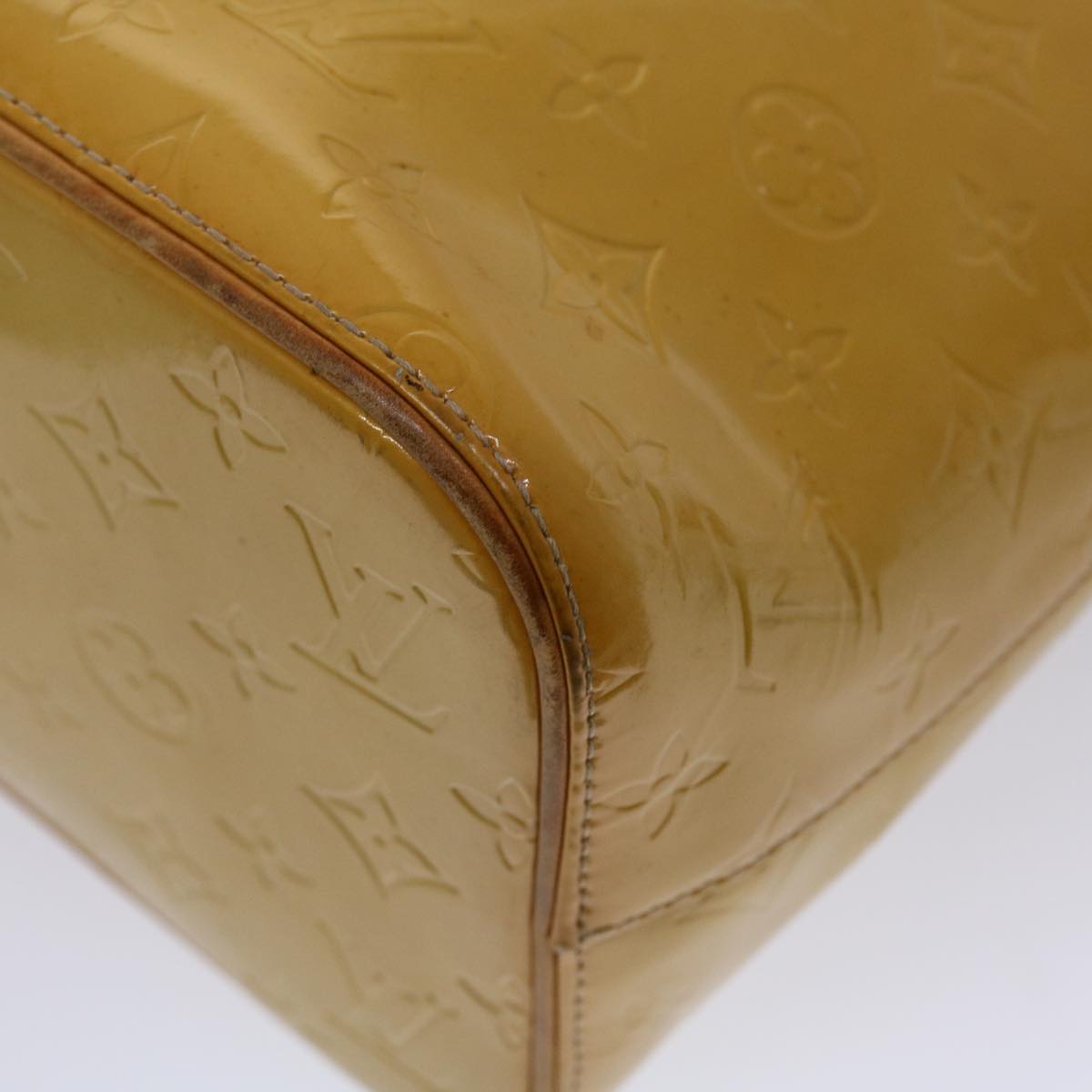 LOUIS VUITTON Monogram Vernis Houston Hand Bag Beige M91004 LV ki3080