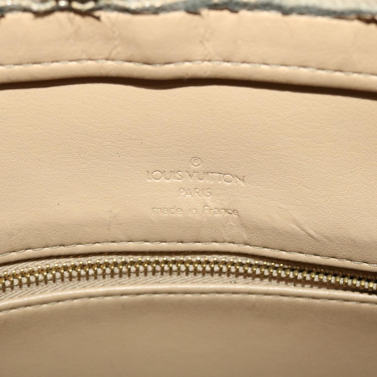 LOUIS VUITTON Monogram Vernis Houston Hand Bag Beige M91004 LV ki3080