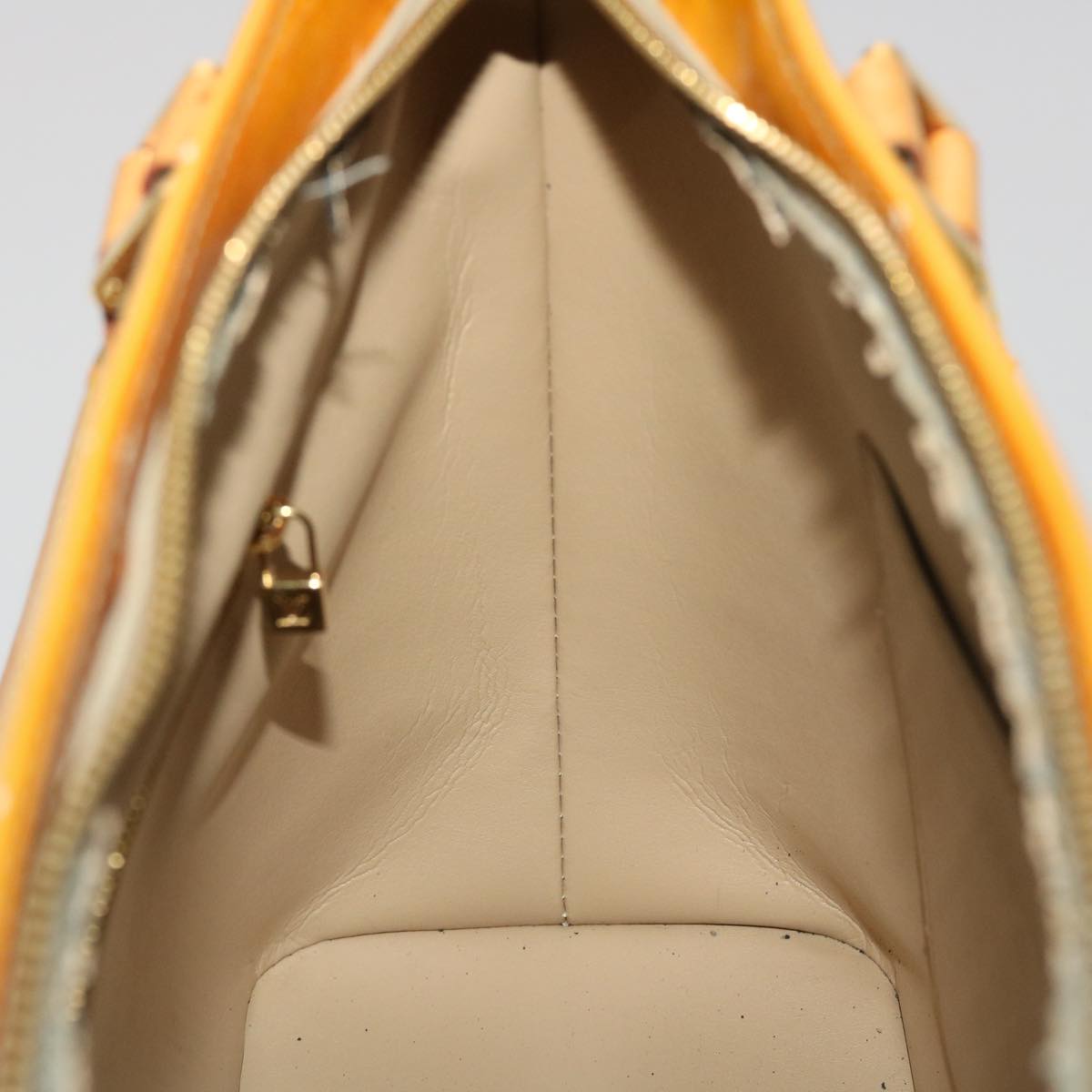 LOUIS VUITTON Monogram Vernis Houston Hand Bag Beige M91004 LV ki3080