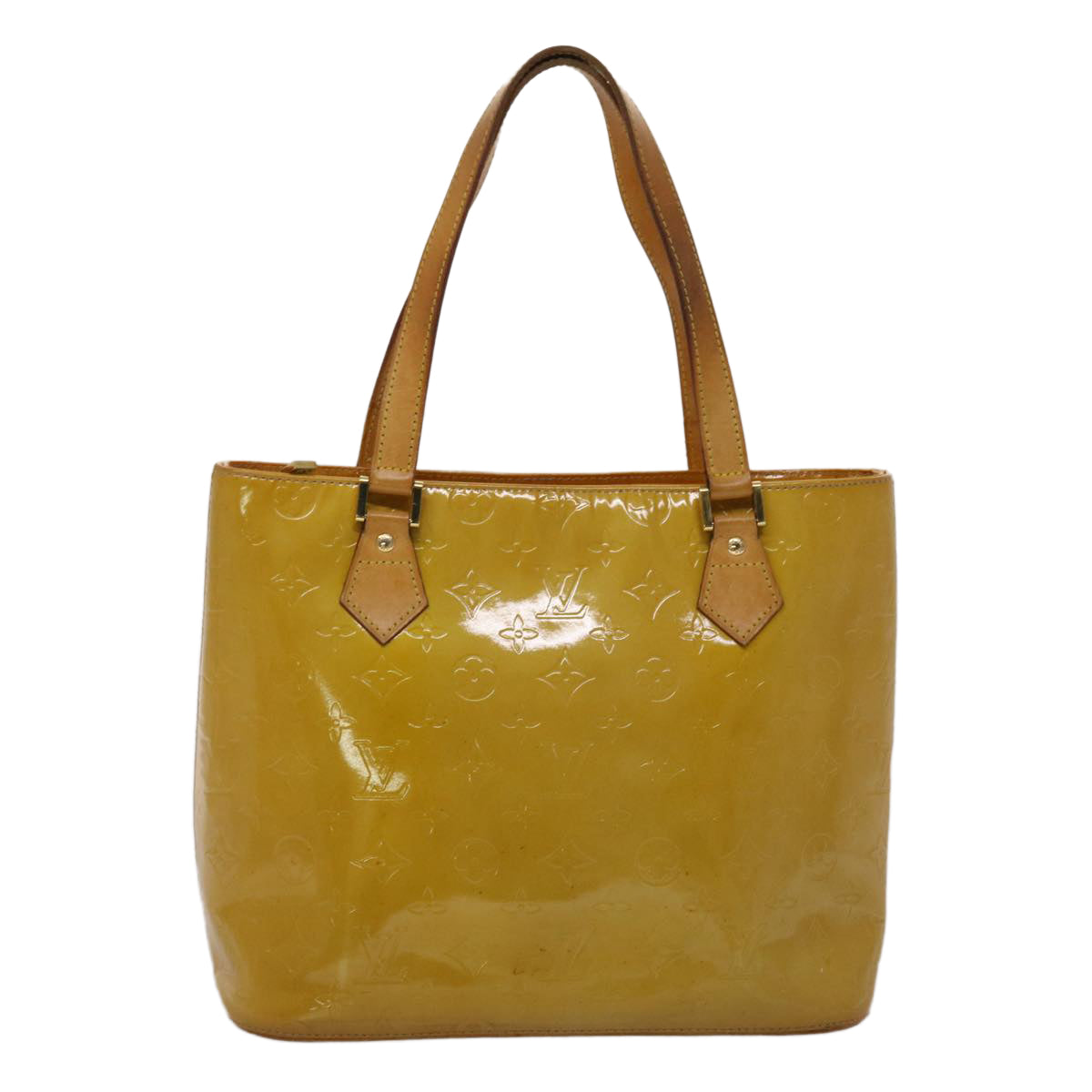 LOUIS VUITTON Monogram Vernis Houston Hand Bag Beige M91004 LV ki3080