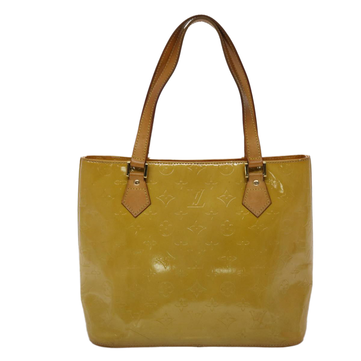 LOUIS VUITTON Monogram Vernis Houston Hand Bag Beige M91004 LV ki3080