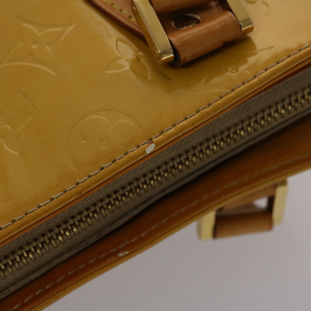 LOUIS VUITTON Monogram Vernis Houston Hand Bag Beige M91004 LV ki3080