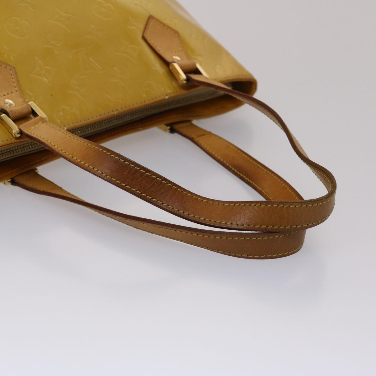 LOUIS VUITTON Monogram Vernis Houston Hand Bag Beige M91004 LV ki3080