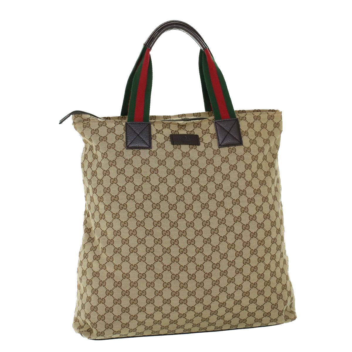 Luxury Gucci GG Canvas Web Sherry Line Tote Bag Beige Red Green 131233  ki3422