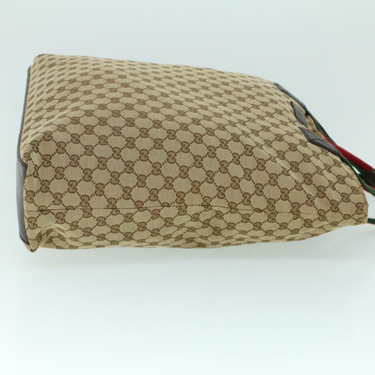 Luxury Gucci GG Canvas Web Sherry Line Tote Bag Beige Red Green 131233  ki3422