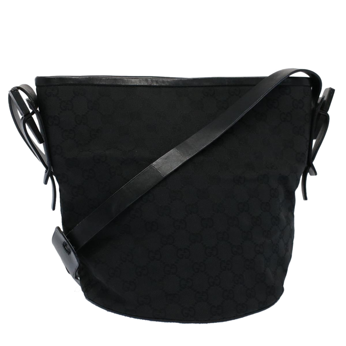 Luxury Gucci GG Canvas Shoulder Bag Black 106240  ki3424