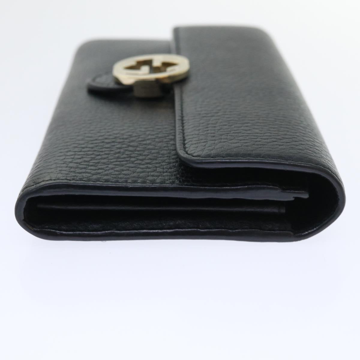 Luxury Gucci Interlocking GG Long Wallet Leather Black  ki3458