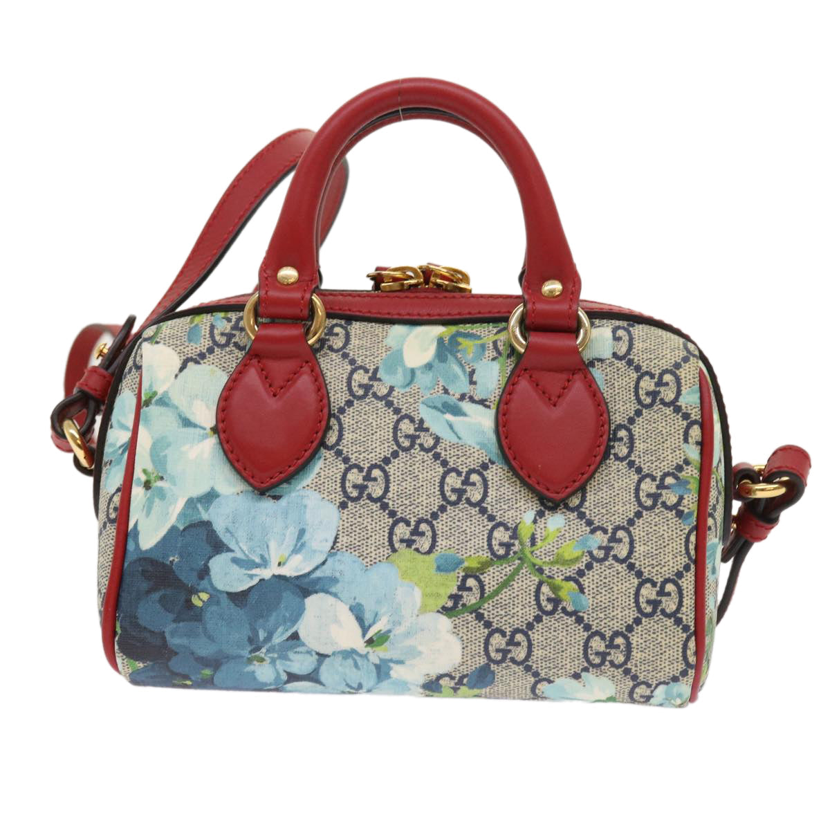 Luxury Gucci GG Supreme Mini Boston Bag 2way Red Blue Gray 546312  ki3507