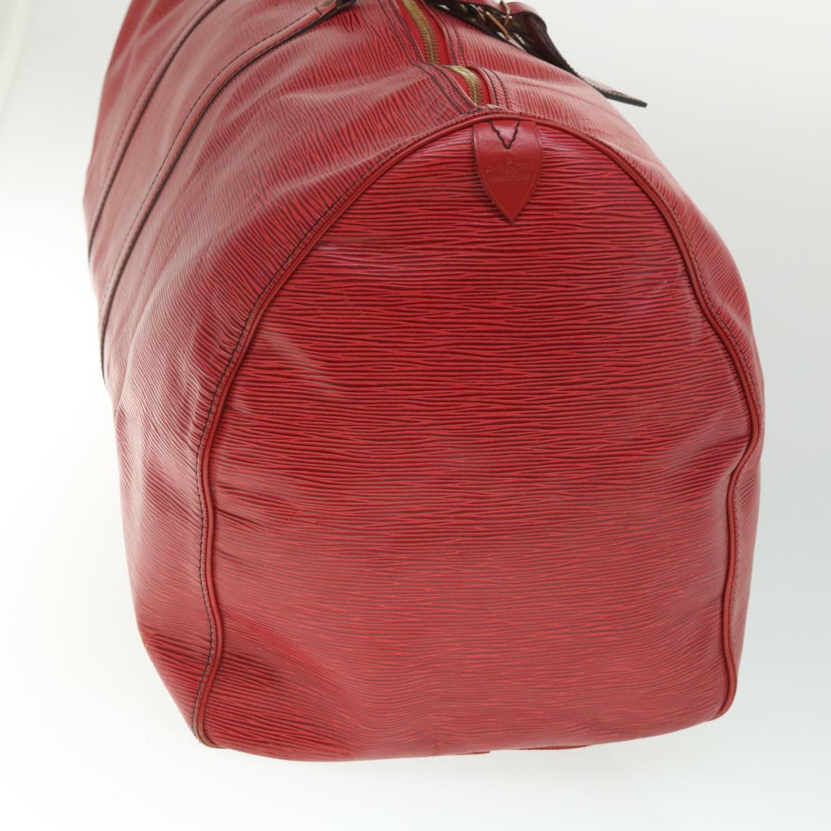 LOUIS VUITTON Epi Keepall 60 Boston Bag Red M42947 LV ki3514