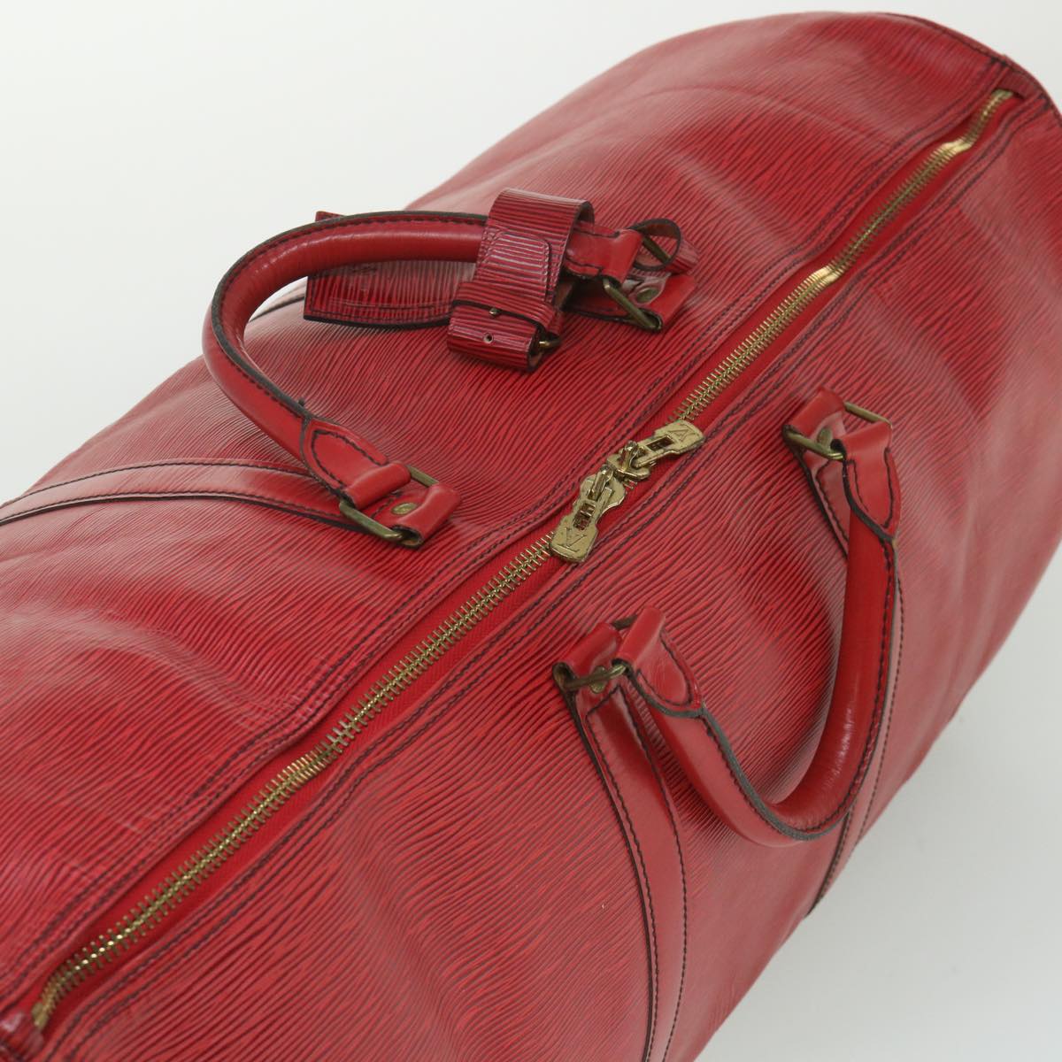LOUIS VUITTON Epi Keepall 60 Boston Bag Red M42947 LV ki3514