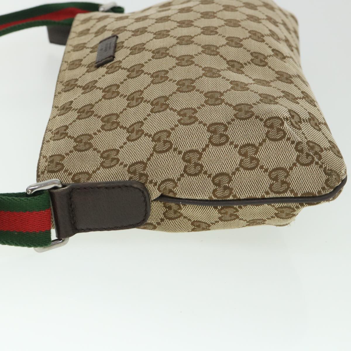 Luxury Gucci GG Canvas Shoulder Bag Web Sherry Line Beige Red Green 91762  ki3523
