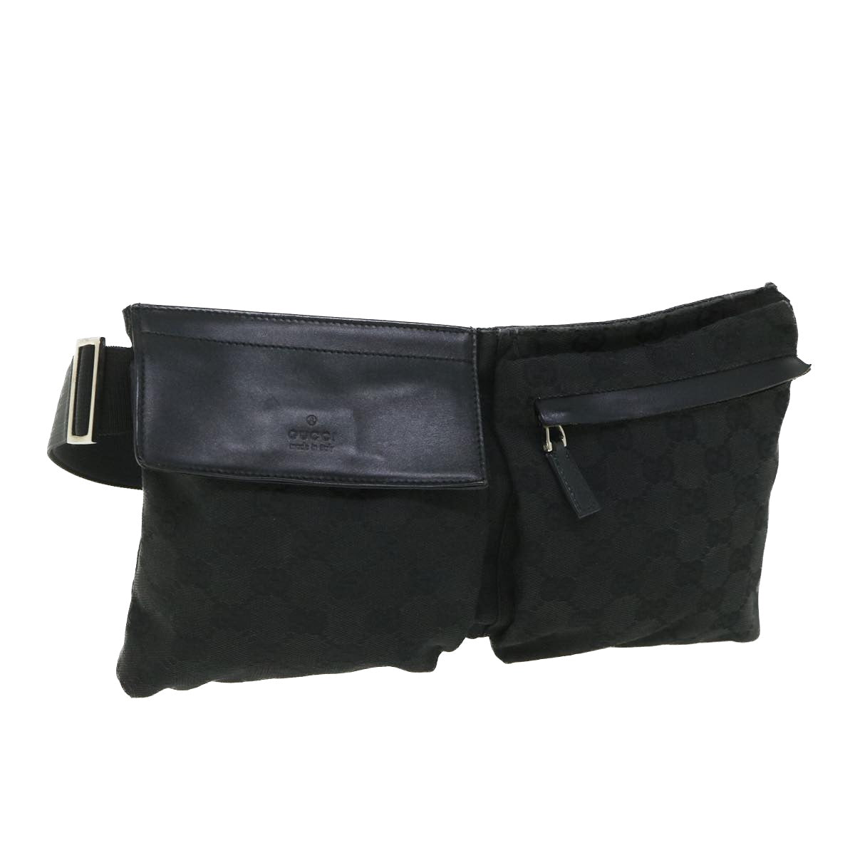 Luxury Gucci GG Canvas Waist bag Black 28566  ki3540