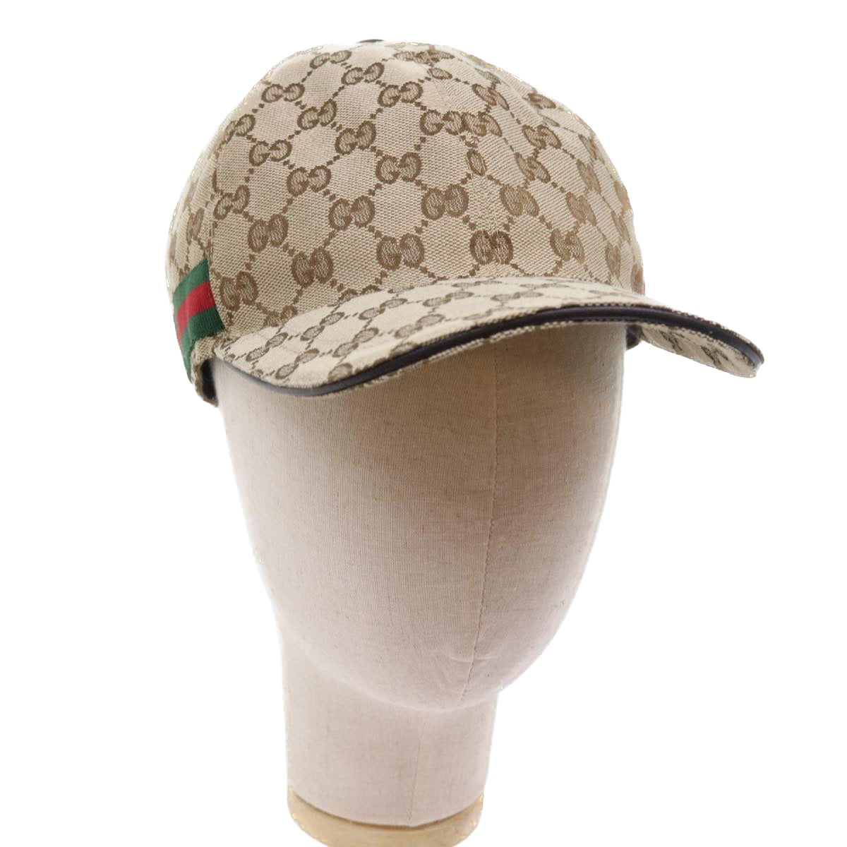 Luxury Gucci GG Canvas Web Sherry Line Cap L Beige Red Green 200035  ki3545
