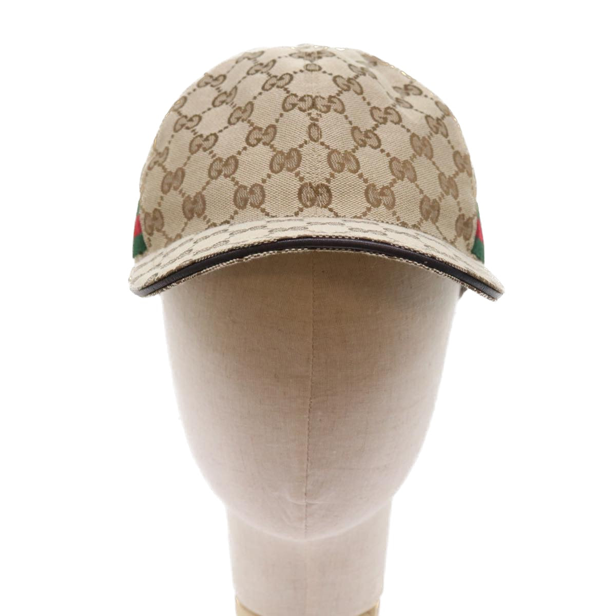 Luxury Gucci GG Canvas Web Sherry Line Cap L Beige Red Green 200035  ki3545