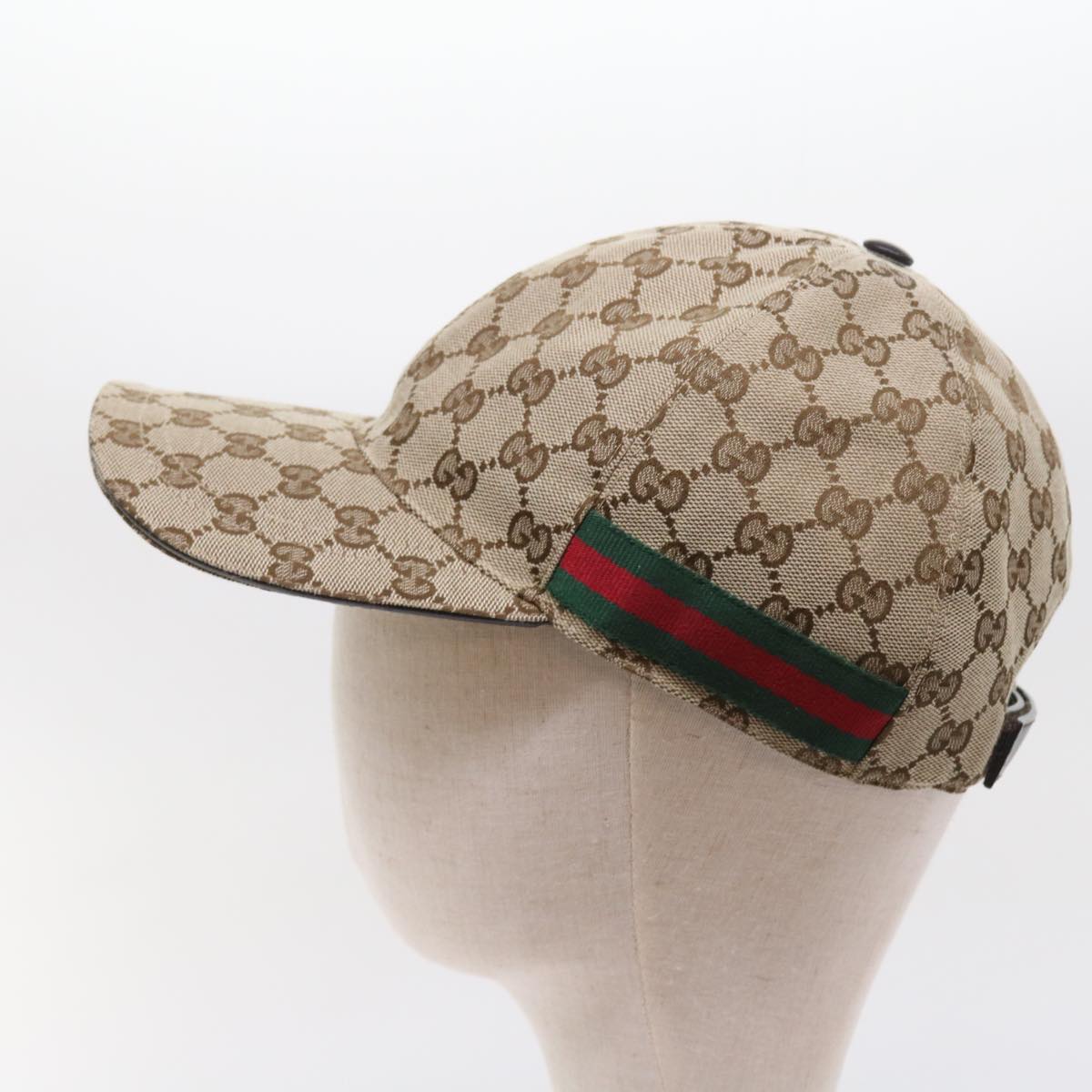 Luxury Gucci GG Canvas Web Sherry Line Cap L Beige Red Green 200035  ki3545
