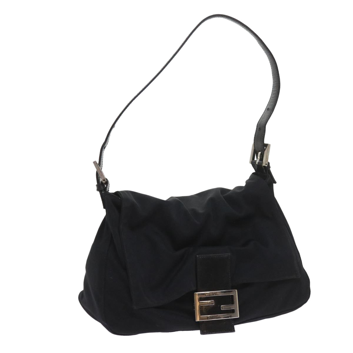 Luxury FendiMamma Baguette Shoulder Bag Nylon Blackki3586