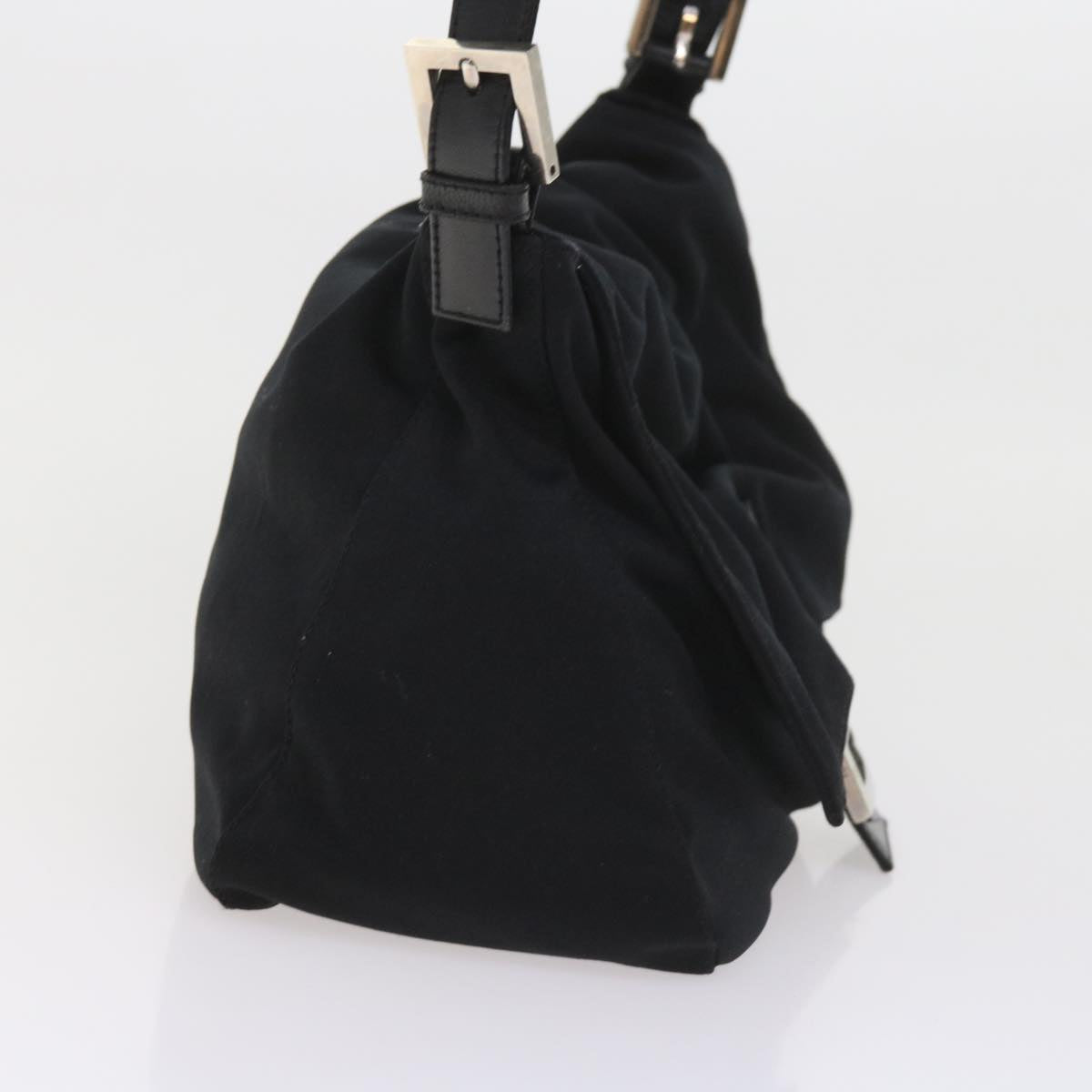 Luxury FendiMamma Baguette Shoulder Bag Nylon Blackki3586