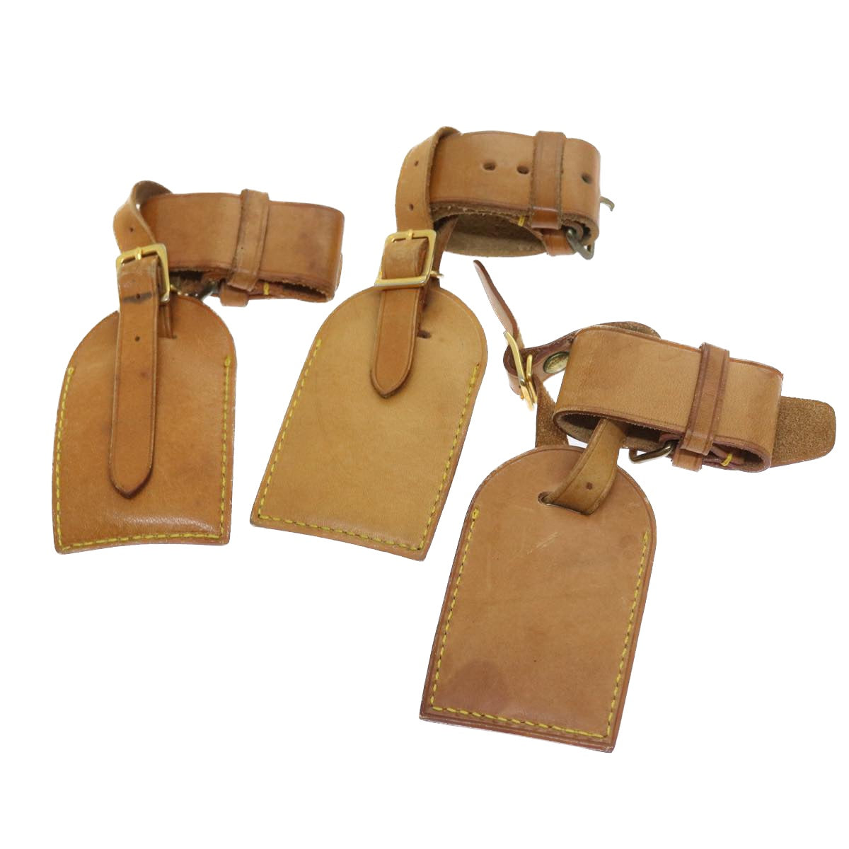 LOUIS VUITTON Powanie Name Tag Leather 10set Beige LV ki3603
