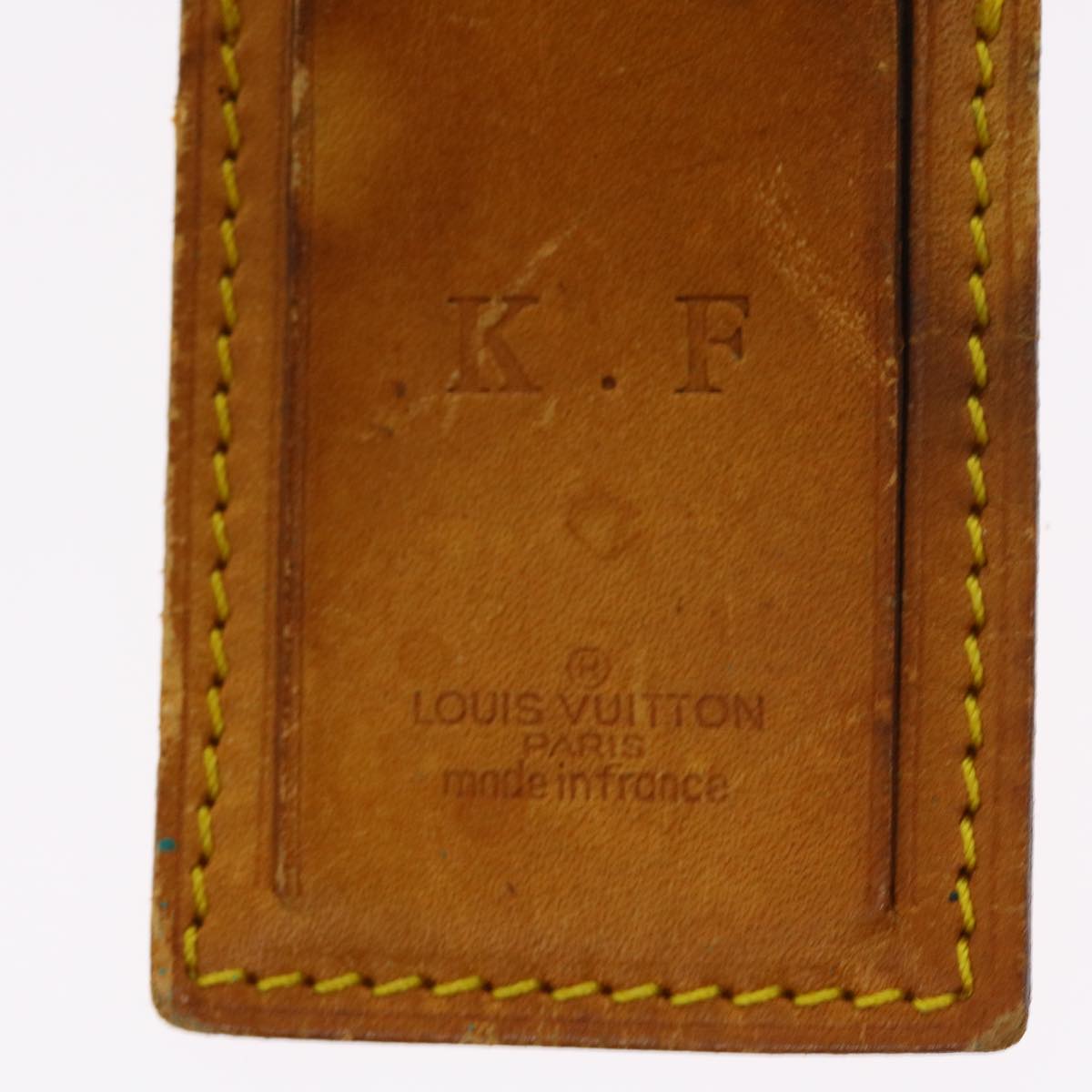LOUIS VUITTON Powanie Name Tag Leather 10set Beige LV ki3604