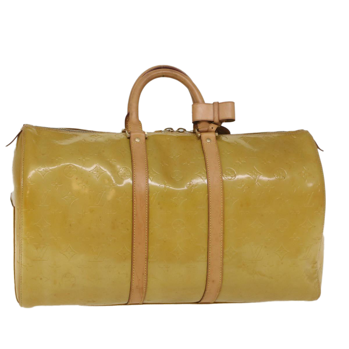 LOUIS VUITTON Monogram Vernis Mercer Boston Bag Beige M91000 LV ki3630