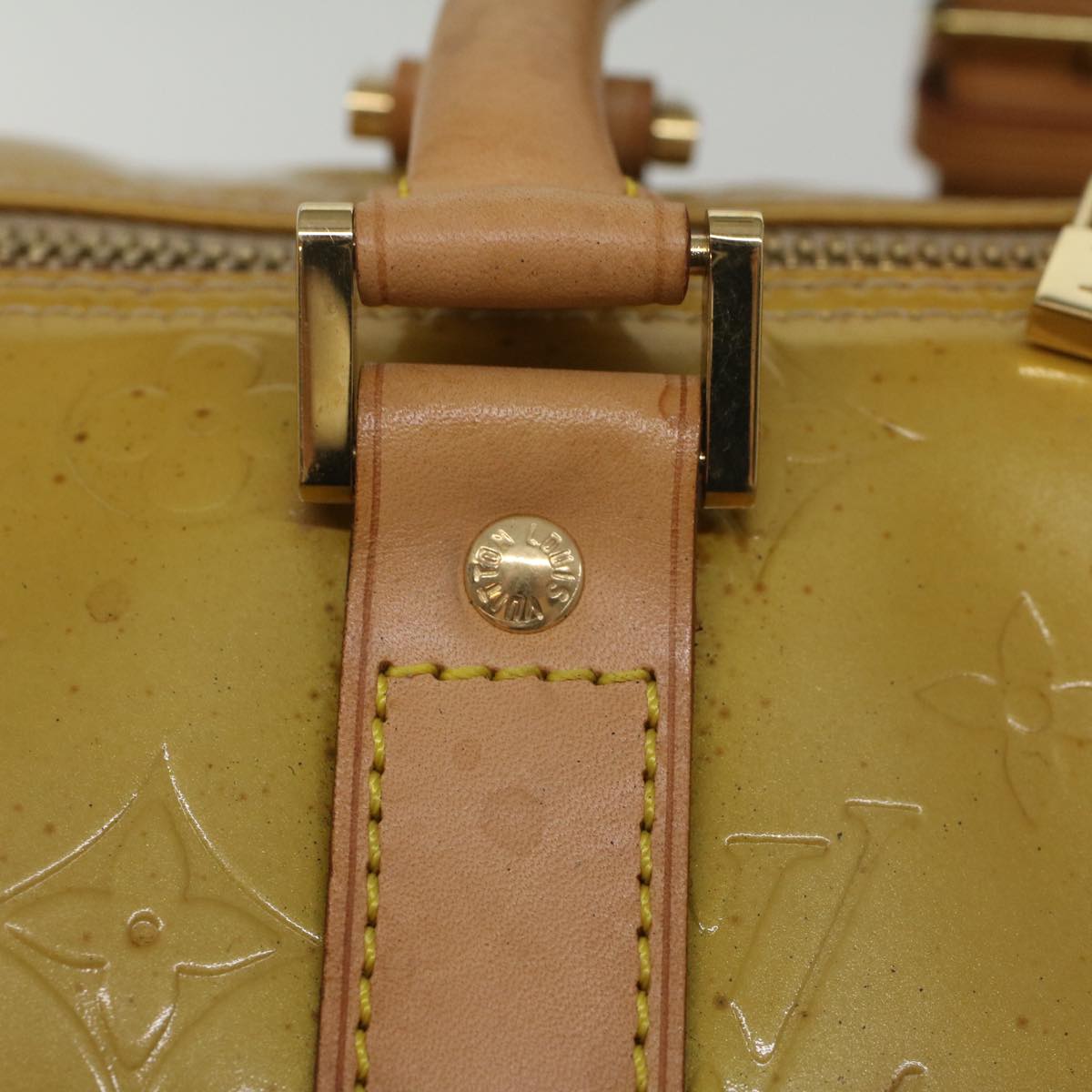 LOUIS VUITTON Monogram Vernis Mercer Boston Bag Beige M91000 LV ki3630