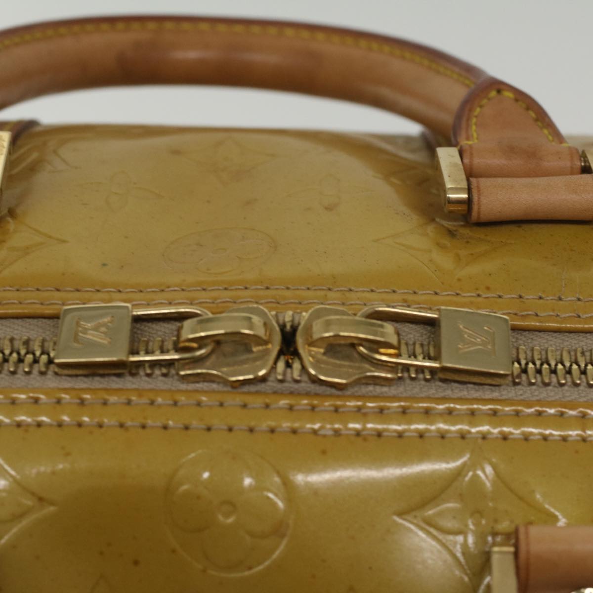 LOUIS VUITTON Monogram Vernis Mercer Boston Bag Beige M91000 LV ki3630