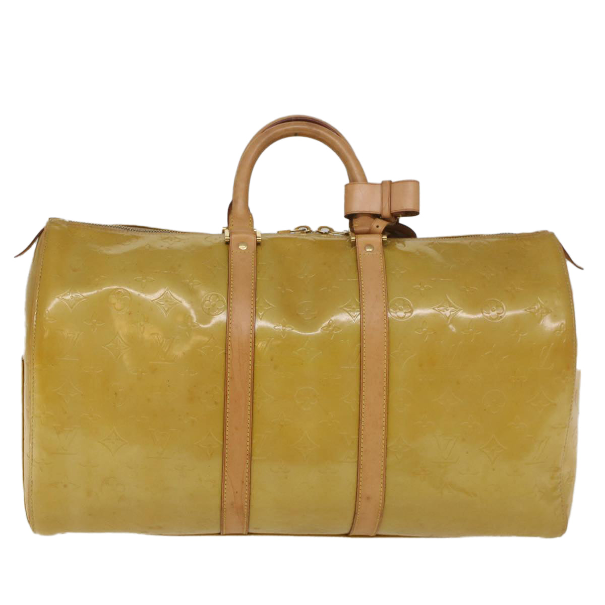 LOUIS VUITTON Monogram Vernis Mercer Boston Bag Beige M91000 LV ki3630
