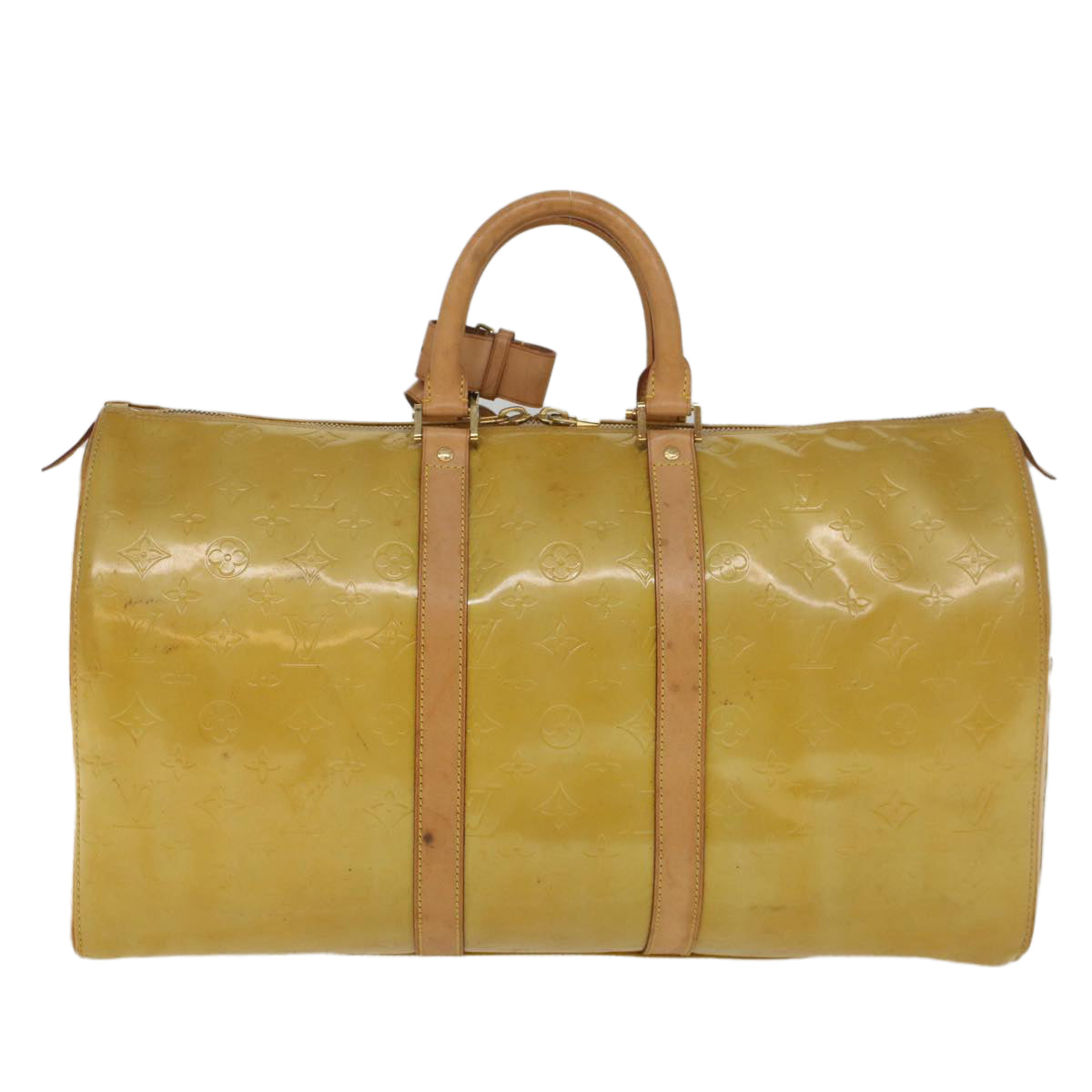 LOUIS VUITTON Monogram Vernis Mercer Boston Bag Beige M91000 LV ki3630